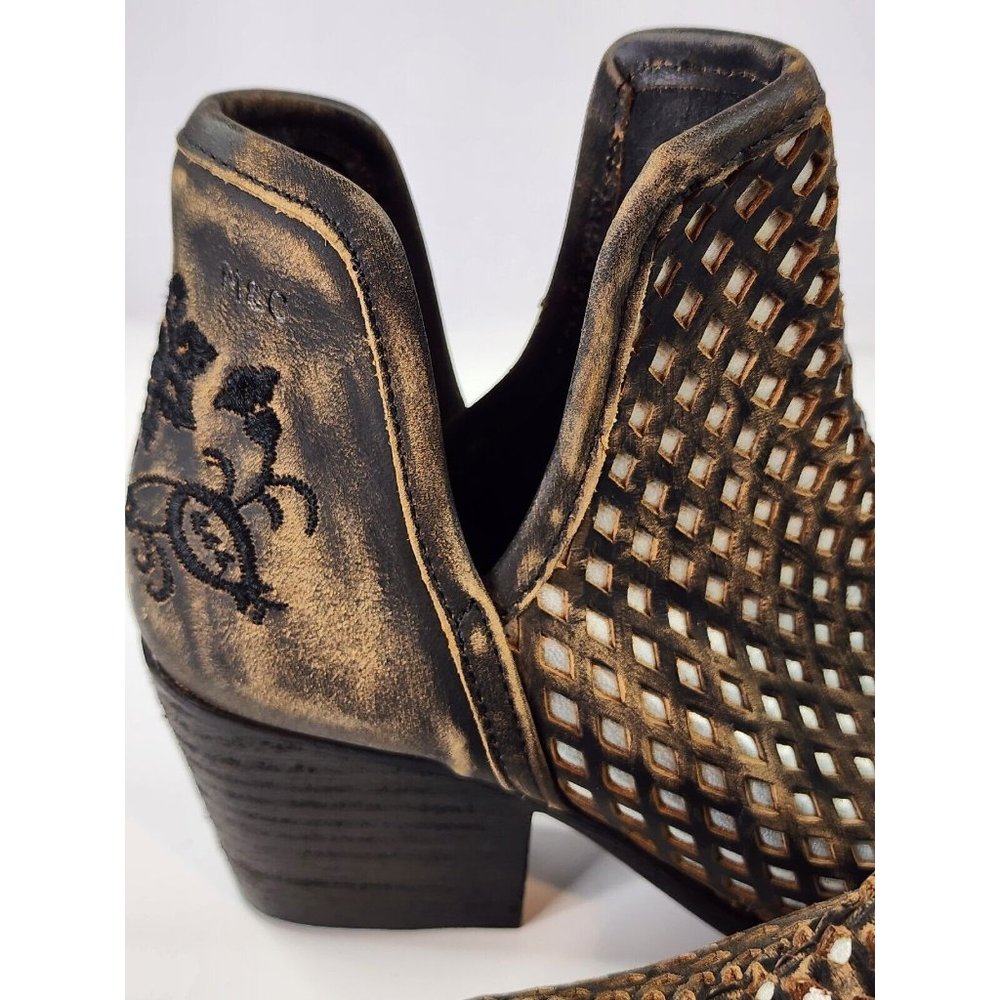 Musse & Cloud Atlantis Boots Womens Size 6 Brown Leather Embroidery Western - Picture 8 of 11